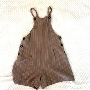 Buttoned brown stripe romper